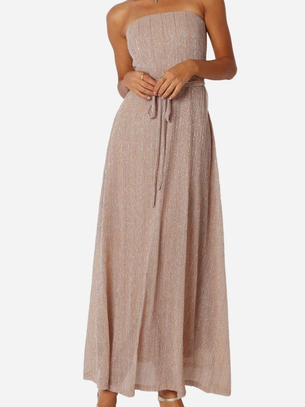 Farley Strapless Metallic Maxi Dress